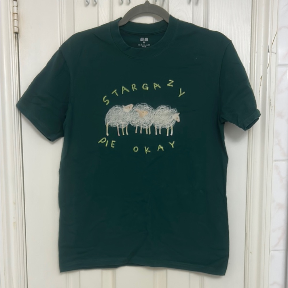 Green Graphic T-Shirt with Sheep Design